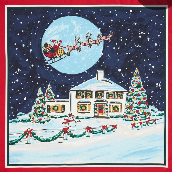 Talbots Accessories - Silk scarf, Santa and his reindeer